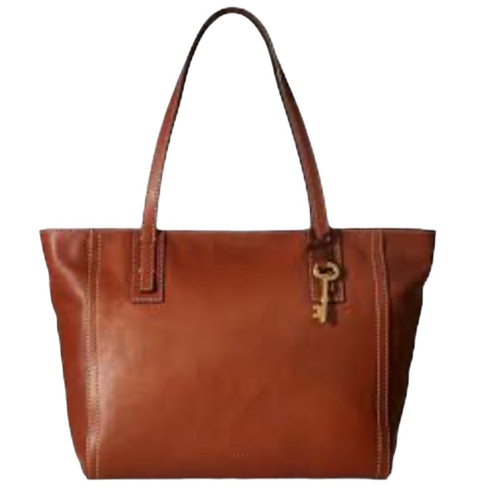 FOSSIL EMMAT TOTE - BEAUTIFUL SOFT LEATHER IN COGNAC
